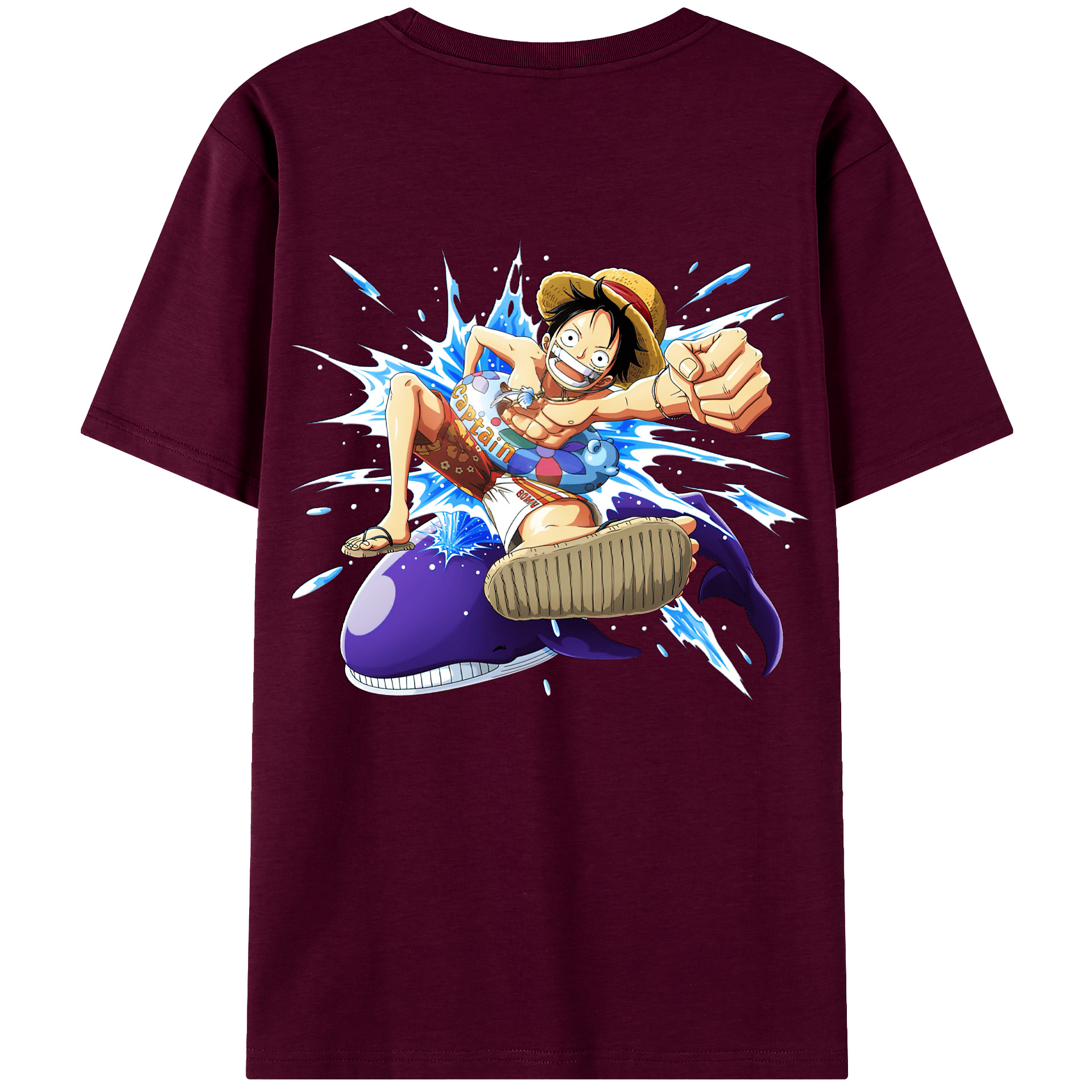 ワンピース モンキー・D・ルフィ ONE PIECE Monkey D. Luffy レディース半袖Tシャツ(バックプリント)